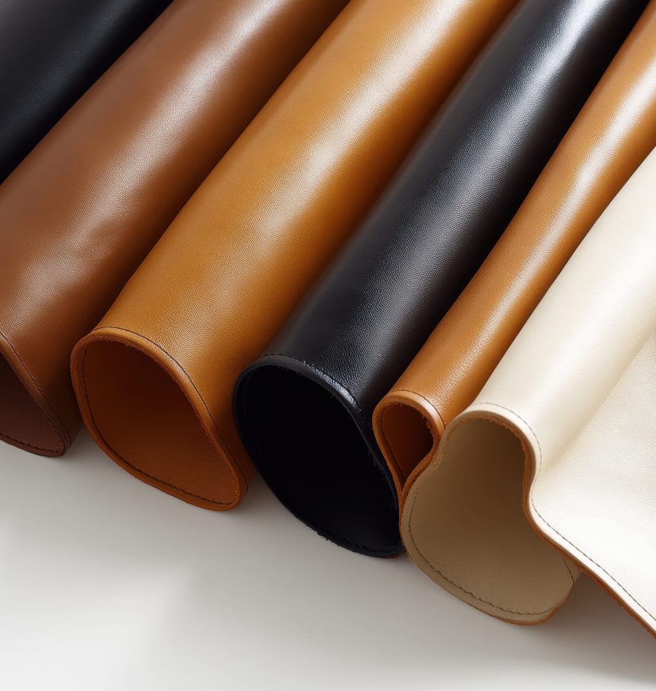 Discover an assortment of textured leather strips showcasing a variety of rich colors. Ideal for crafting, fashion, and design projects, these materials exhibit quality and elegance.
